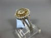 LARGE 3.40CT WHITE & CHAMPAIGN DIAMOND 14K TWO TONE GOLD 3D HALO ENGAGEMENT RING