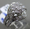 ESTATE 1.80CT DIAMOND 14KT WHITE GOLD 3D CLUSTER HALO FLOWER FRIENDSHIP RING