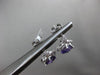 ESTATE 2.48CT DIAMOND & AMETHYST 14KT WHITE GOLD 3D SQUARE HANGING STUD EARRINGS