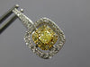 1.0CT WHITE & FANCY YELLOW DIAMOND 14KT 2 TONE GOLD SQUARE LEVER BACK EARRINGS