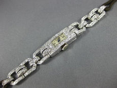 ANTIQUE 2.0CT OLD MINE DIAMOND PLATINUM 3D RECTANGULAR ART DECO WATCH #26628