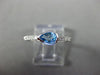 ESTATE .65CT DIAMOND & AAA BLUE TOPAZ 14KT WHITE GOLD PEAR SHAPE BEZEL FUN RING