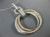 ESTATE 1.0CT DIAMOND 14KT TRI COLOR GOLD 3D CIRCLE OF LIFE OVERLAPPING PENDANT