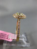 ESTATE .71CT WHITE & FANCY YELLOW DIAMOND 18KT YELLOW GOLD HALO ENGAGEMENT RING