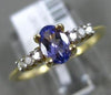 ESTATE .59CT ROUND DIAMOND & AAA OVAL AMETHYST 14KT YELLOW GOLD 3D PROMISE RING