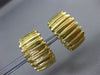 ESTATE 18KT YELLOW GOLD 3D HANDCRAFTED ELONGATED ITALIAN RIDGED CLIP ON EARRINGS