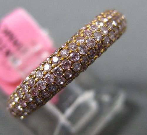 ESTATE .76CT PINK DIAMOND 18KT ROSE GOLD 3D MULTI ROW WEDDING ANNIVERSARY RING