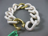 ESTATE .40CT DIAMOND 18KT YELLOW GOLD 3D WHITE ENAMEL ITALIAN LINK BRACELET