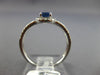 ESTATE WIDE 1.24CT DIAMOND & AAA SAPPHIRE 14K WHITE GOLD FLOWER ANNIVERSARY RING