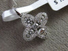 ESTATE .47CT DIAMOND 18K WHITE GOLD 4 CLOVER HALO ETOILE FLOWER FLOATING PENDANT