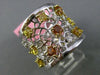 ESTATE LARGE 2.25CT MULTI COLOR DIAMOND 18KT TWO TONE GOLD 3D FILIGREE WEB RING