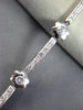 ANTIQUE 1.70CT DIAMOND 14KT WHITE GOLD 3D FLOWER BY THE YARD BRACELET #18273