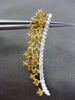 ESTATE 3.58CT WHITE & INTENSE YELLOW DIAMOND 18KT 2 TONE GOLD ELONGATED EARRINGS