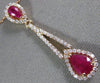 ESTATE 1.57CT DIAMOND & AAA RUBY 14KT ROSE GOLD 3D TEAR DROP FLOATING PENDANT