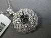ESTATE EXTRA LARGE 1.54CT DIAMOND 18K WHITE GOLD 3D SUN BURST SEMI MOUNT PENDANT