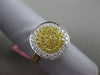ESTATE WIDE .64CT WHITE & YELLOW DIAMOND 18KT TWO TONE GOLD SQUARE CLASSIC RING