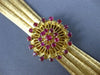 ANTIQUE LARGE 1.70CT AAA RUBY 18K YELLOW GOLD MULTI STRAND FLOWER BRACELET 25777