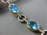 ESTATE WIDE & LONG 8.25CT DIAMOND & AAA BLUE TOPAZ 14K YELLOW GOLD OVAL BRACELET