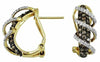 1.09CT WHITE & MOCHA DIAMOND 14K YELLOW GOLD 3D MULTI ROW SWIRL CLIP ON EARRINGS