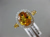 ESTATE LARGE 4.35CT DIAMOND & AAA CITRINE 14K WHITE GOLD 3D HALO ENGAGEMENT RING