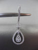 ESTATE .83CT DIAMOND 18KT WHITE GOLD 3D HALO PEAR SHAPE DROP HANGING EARRINGS