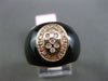 ANTIQUE .20CT DIAMOND & AAA ONYX 14KT ROSE GOLD 3D ITALY OVAL ETOILE BUTTON RING