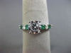 ESTATE 1.71CT DIAMOND & AAA EMERALD 14K WHITE GOLD SEMI ETERNITY ENGAGEMENT RING