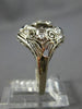 ANTIQUE WIDE .5CT OLD MINE DIAMOND & AAA SAPPHIRE 14K WHITE GOLD ENGAGEMENT RING