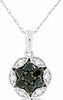 .45CT WHITE & BLACK DIAMOND 14KT WHITE GOLD CLUSTER FLOWER STAR OF DAVID PENDANT