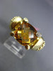 ESTATE LARGE 3.06CT DIAMOND & AAA CITRINE 14K YELLOW GOLD 3D MESH FLEXIBLE RING