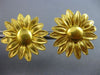 ANTIQUE 24K YELLOW GOLD 3D CLASSIC HANDCRAFTED FILIGREE FLOWER SUNBURST EARRINGS