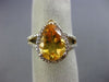 ESTATE 2.91CT DIAMOND & AAA CITRINE 14KT YELLOW GOLD PEAR SHAPED ENGAGEMENT RING