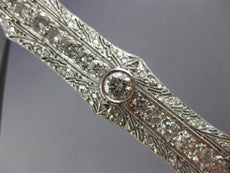 ANTIQUE VINTAGE LONG 3.35CT OLD MINE DIAMOND PLATINUM FILIGREE BROOCH PIN #1445