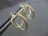 ESTATE 14KT YELLOW GOLD 3D CLASSIC ELONGATED CIRCULAR RING SHINY HOOP EARRINGS