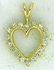 0.50CT DIAMOND 14KT YELLOW GOLD 3D CLASSIC ROUND OPEN HEART LOVE FLOATING PENDANT
