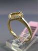 ESTATE .15CT DIAMOND 14KT YELLOW GOLD 3D CLASSIC LEAF MATTE & SHINY RING 11mm