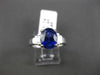 ESTATE 4.14CT DIAMOND & AAA SAPPHIRE PLATINUM 3D OVAL CLASSIC ENGAGEMENT RING