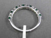 ESTATE .74CT DIAMOND & AAA EMERALD 18K WHITE GOLD SEMI ETERNITY ANNIVERSARY RING