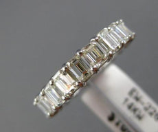 ESTATE WIDE 4.12CT EMERALD CUT DIAMOND 14KT WHITE GOLD ETERNITY ANNIVERSARY RING