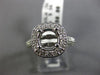 ESTATE WIDE 1.32CT DIAMOND 14K WHITE GOLD SQUARE HALO SEMI MOUNT ENGAGEMENT RING