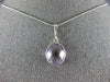 ESTATE 4.0CT AAA AMETHYST 14KT WHITE GOLD 3D OVAL CLASSIC BEZEL PENDANT