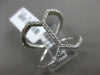 ESTATE LARGE .28CT DIAMOND 14KT WHITE GOLD 3D OPEN DOUBLE PENTAGON FUN RING