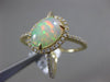 2.49CT DIAMOND & AAA AUSTRALIAN OPAL 14KT YELLOW GOLD FILIGREE CRISS CROSS RING