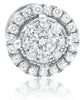 ESTATE .27CT DIAMOND 14KT WHITE GOLD CLASSIC SOLITAIRE DOUBLE HALO STUD EARRINGS