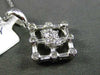 ESTATE .26CT DIAMOND ROUND & BAGUETTE 18KT WHITE GOLD 3D SQUARE FLOATING PENDANT