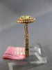 ESTATE .88CT PINK & GREEN DIAMOND 18KT ROSE GOLD 3D DOUBLE HALO ENGAGEMENT RING