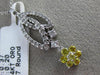 ESTATE LARGE .57CT DIAMOND & AAA YELLOW SAPPHIRE 14KT WHITE GOLD FLOWER PENDANT