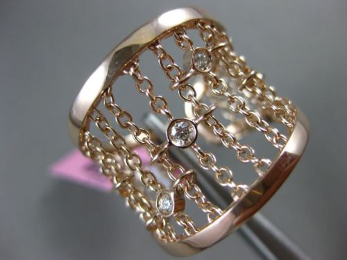 ESTATE WIDE .16CT DIAMOND 14KT ROSE GOLD DIAMOND BY THE YARD FLEXIBLE LOVE RING