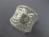 ESTATE LARGE 1.25CT DIAMOND 14K WHITE GOLD FLOWER OPEN FILIGREE ANNIVERSARY RING