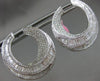 ESTATE LARGE 7.55CT ROUND & BAGUETTE DIAMOND 18KT WHITE GOLD MOON HOOP EARRINGS